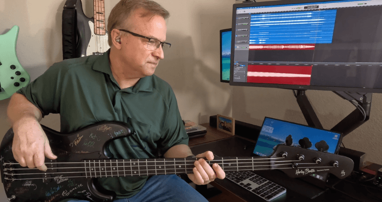 playing bass